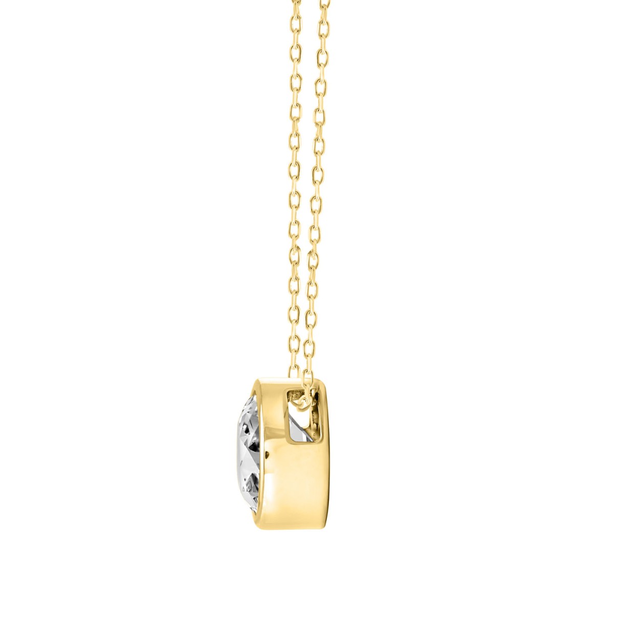 LADIES SOLITAIRE PENDANT 3.00CT OVAL DIAMOND 14K YELLOW GOLD