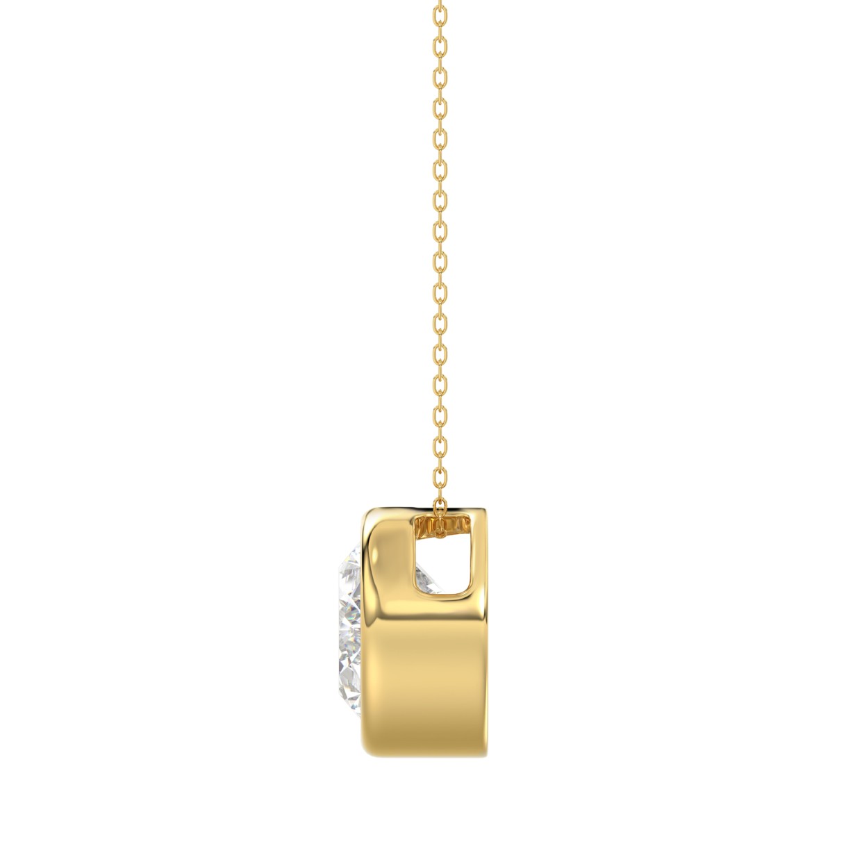 LADIES SOLITAIRE PENDANT 3.00CT OVAL DIAMOND 14K YELLOW GOLD