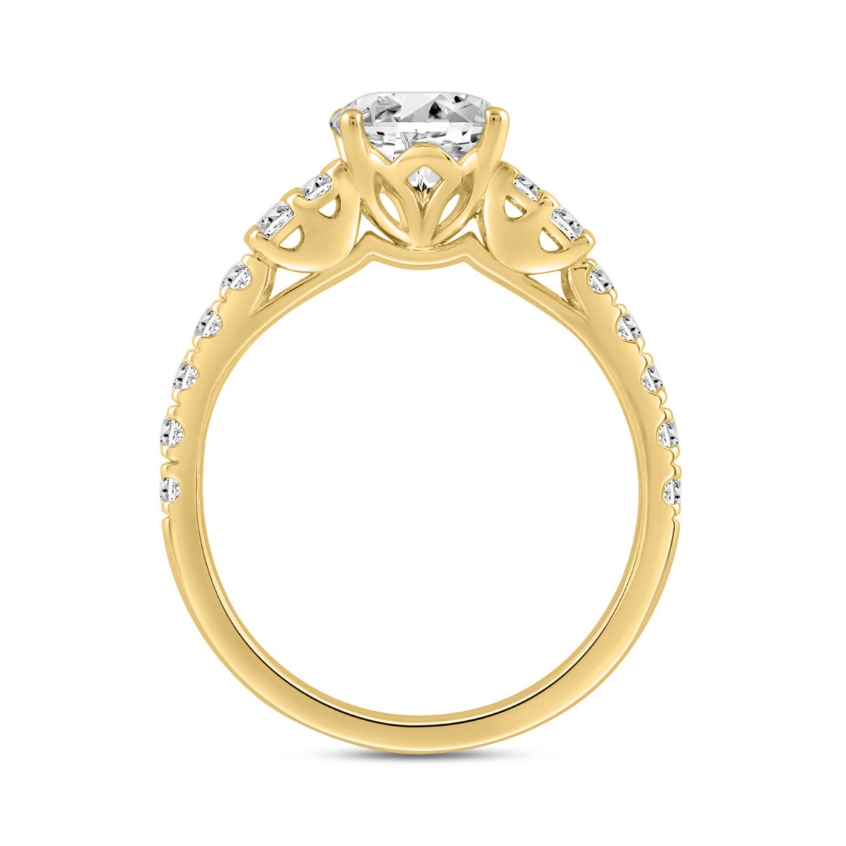 LADIES RING 2.50CT ROUND/OVAL DIAMOND 14K YELLOW GOLD (CENTER STONE OVAL DIAMOND 2.00CT)