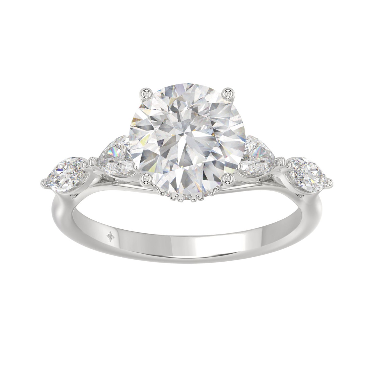 LADIES RING 2 1/2CT ROUND/PEAR/MARQUISE DIAMOND 14...