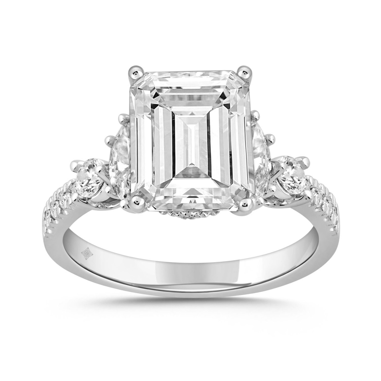 LADIES RING 3 3/4CT ROUND/MARQUISE DIAMOND 14K WHI...