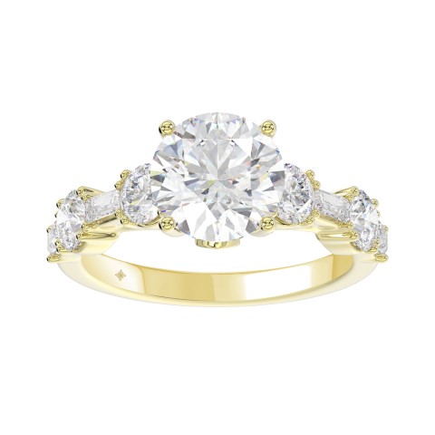 LADIES RING 3CT ROUND/BAGUETTE DIAMOND 14K YELLOW GOLD (CENTER STONE ROUND DIAMOND 2.00CT) LADIES RING 3CT ROUND/BAGUETTE DIAMOND 14K YELLOW GOLD (CENTER STONE ROUND DIAMOND 2.00CT)