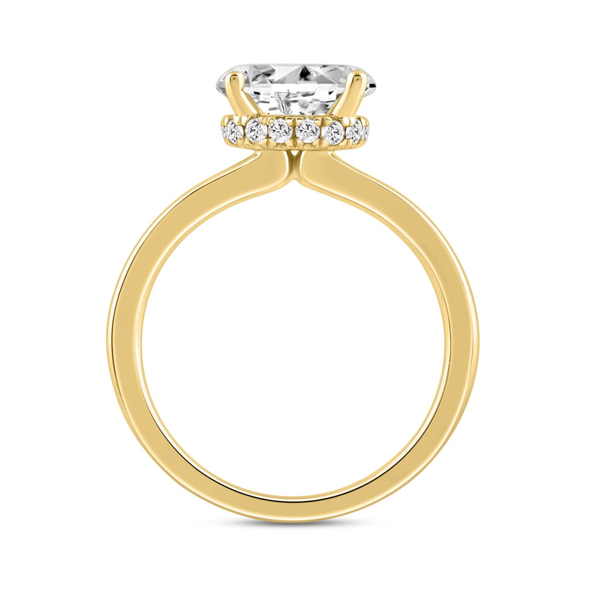 LADIES RING 2.20CT ROUND/OVAL DIAMOND 14K YELLOW GOLD (CENTER STONE OVAL DIAMOND 2.00CT)