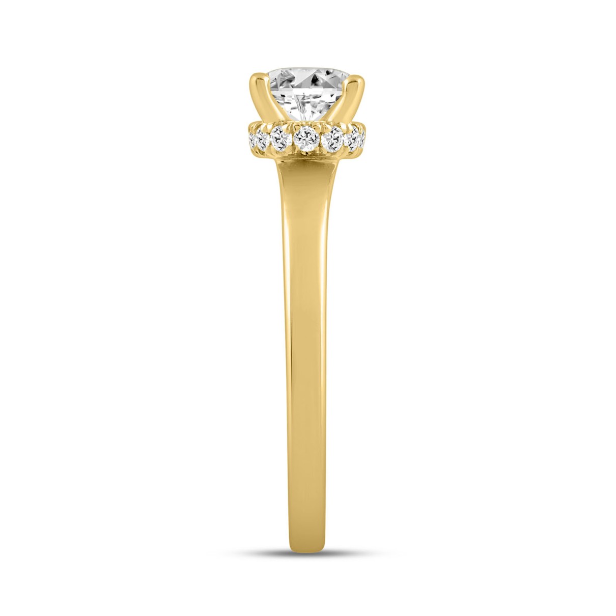 LADIES RING 2.20CT ROUND/OVAL DIAMOND 14K YELLOW GOLD (CENTER STONE OVAL DIAMOND 2.00CT)