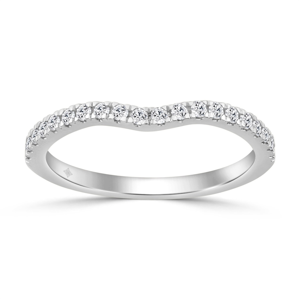 14K WHITE GOLD 1/4CT ROUND DIAMOND LADIES BAND...