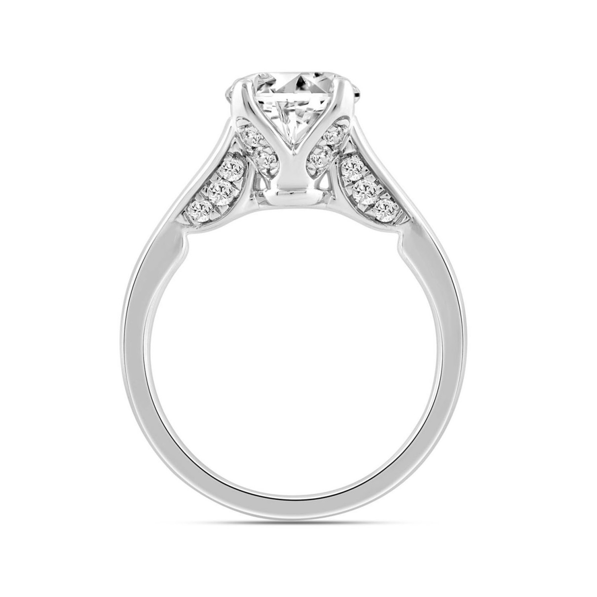 LADIES RING 2.25CT ROUND DIAMOND 14K WHITE GOLD (CENTER STONE ROUND DIAMOND 2.00CT)