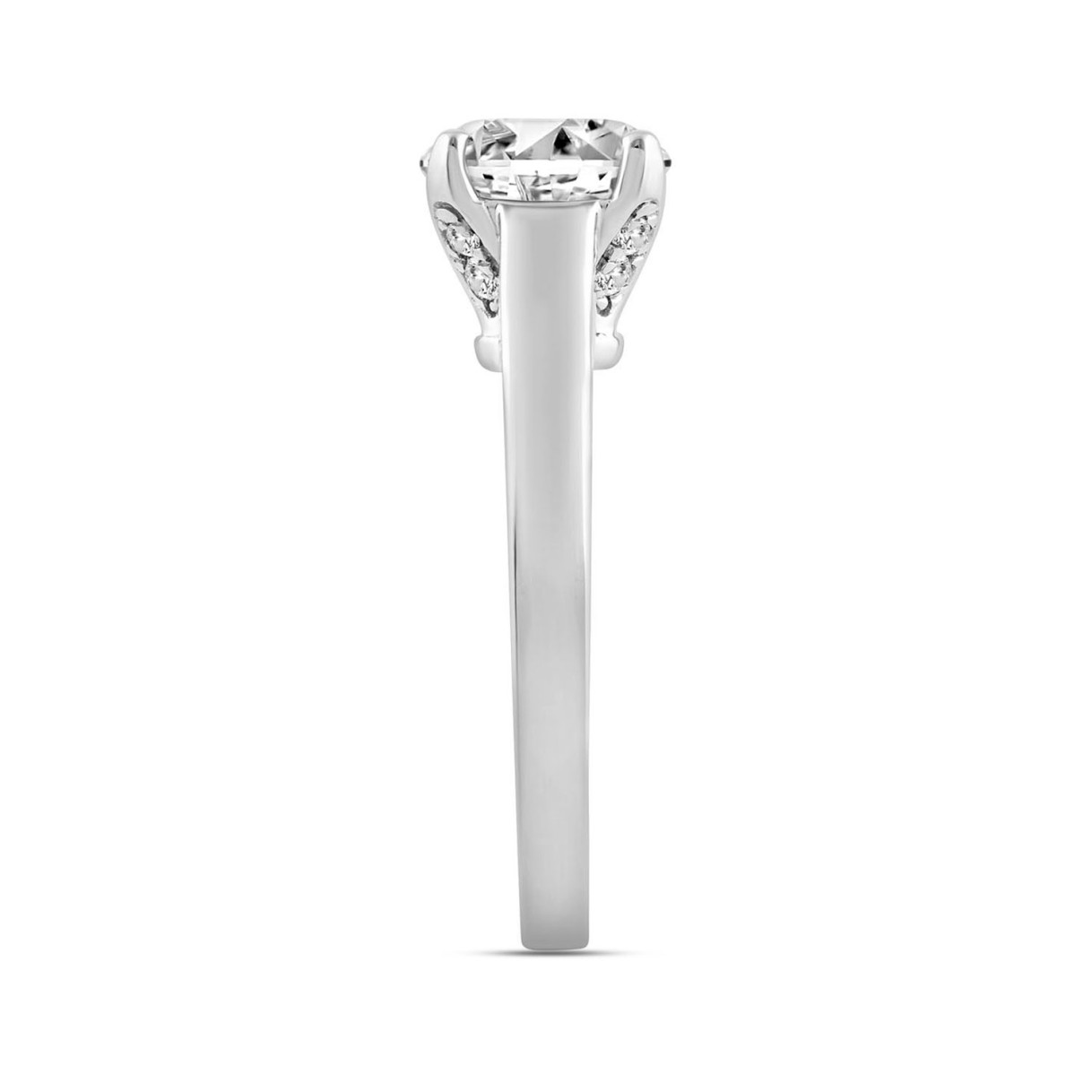 LADIES RING 2 1/4CT ROUND DIAMOND 14K WHITE GOLD (CENTER STONE ROUND DIAMOND 2.00CT)