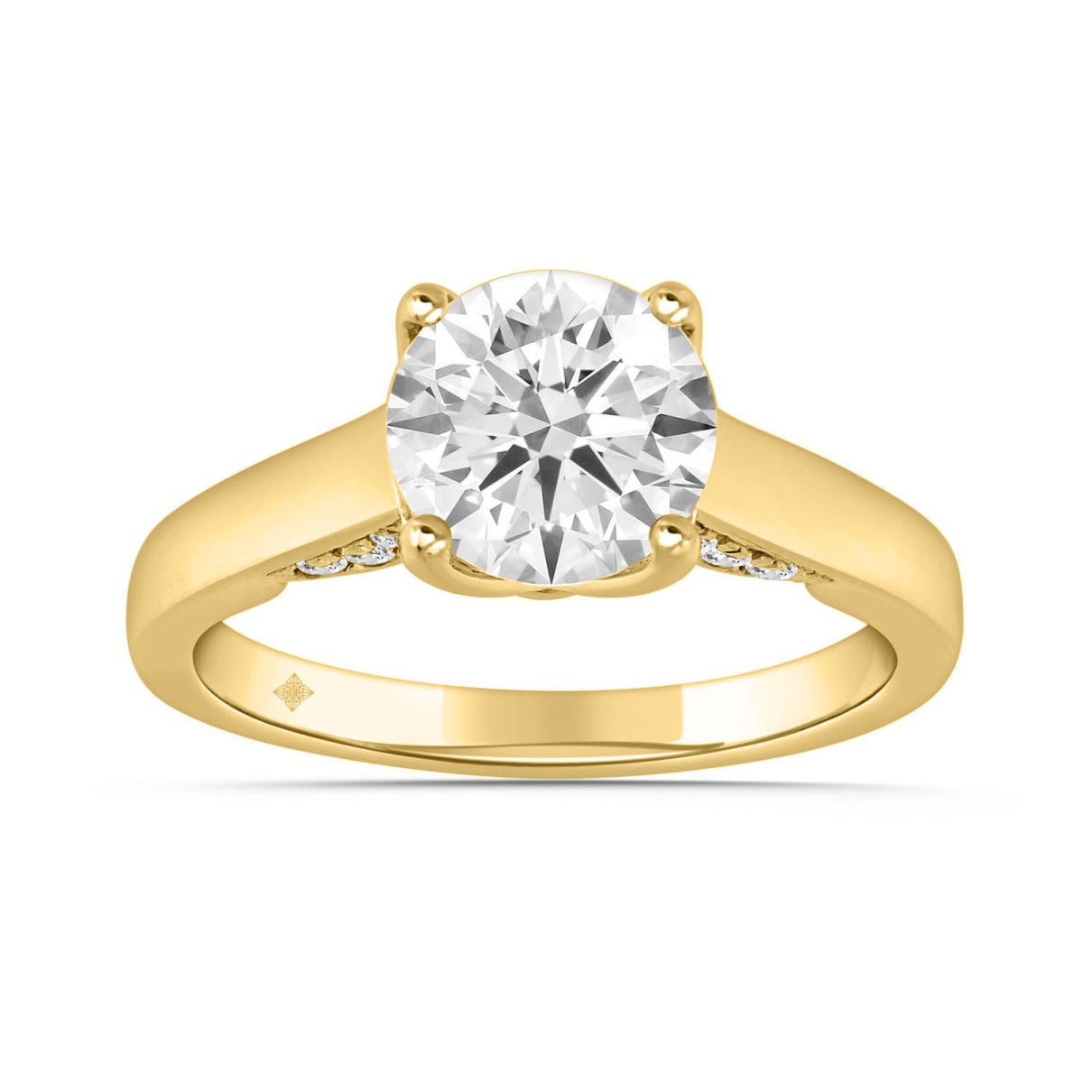 LADIES RING 2.25CT ROUND DIAMOND 14K YELLOW GOLD (CENTER STONE ROUND DIAMOND 2.00CT)