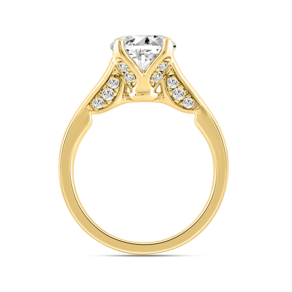 LADIES RING 2 1/4CT ROUND DIAMOND 14K YELLOW GOLD (CENTER STONE ROUND DIAMOND 2.00CT)