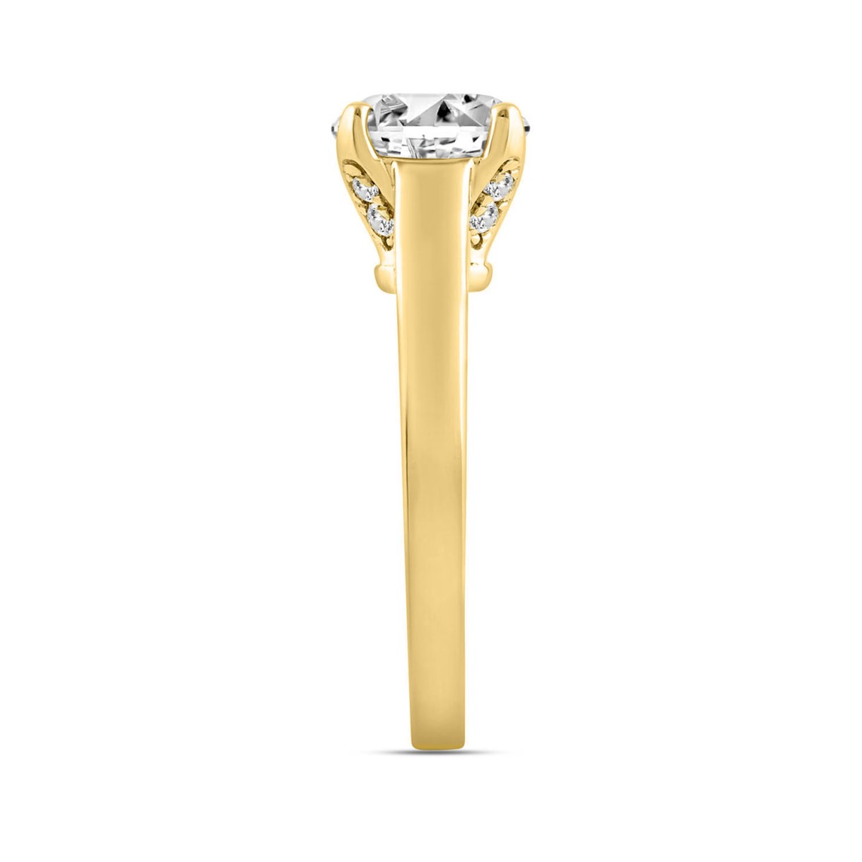 LADIES RING 2 1/4CT ROUND DIAMOND 14K YELLOW GOLD (CENTER STONE ROUND DIAMOND 2.00CT)
