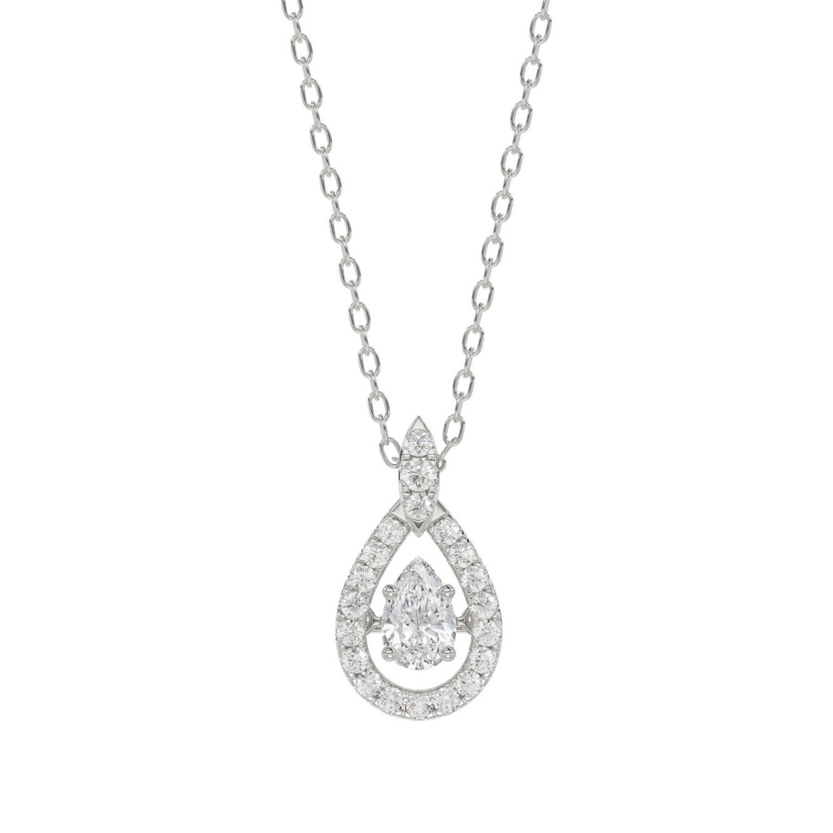 LADIES DANCING DIAMOND PENDANT WITH CHAIN 3/4CT RO...