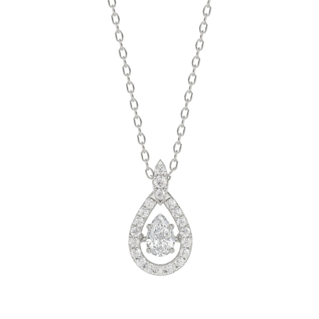 LADIES DANCING DIAMOND PENDANT WITH CHAIN 3/4CT RO...