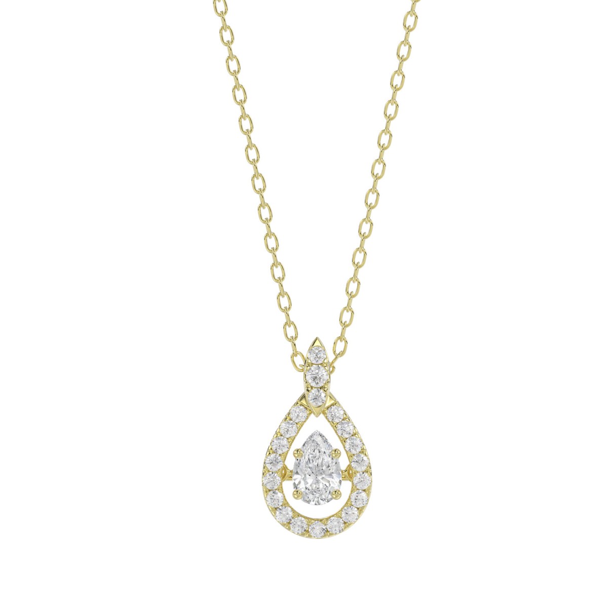 LADIES DANCING DIAMOND PENDANT WITH CHAIN 3/4CT RO...