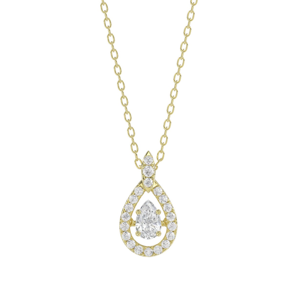 LADIES DANCING DIAMOND PENDANT WITH CHAIN 3/4CT RO...