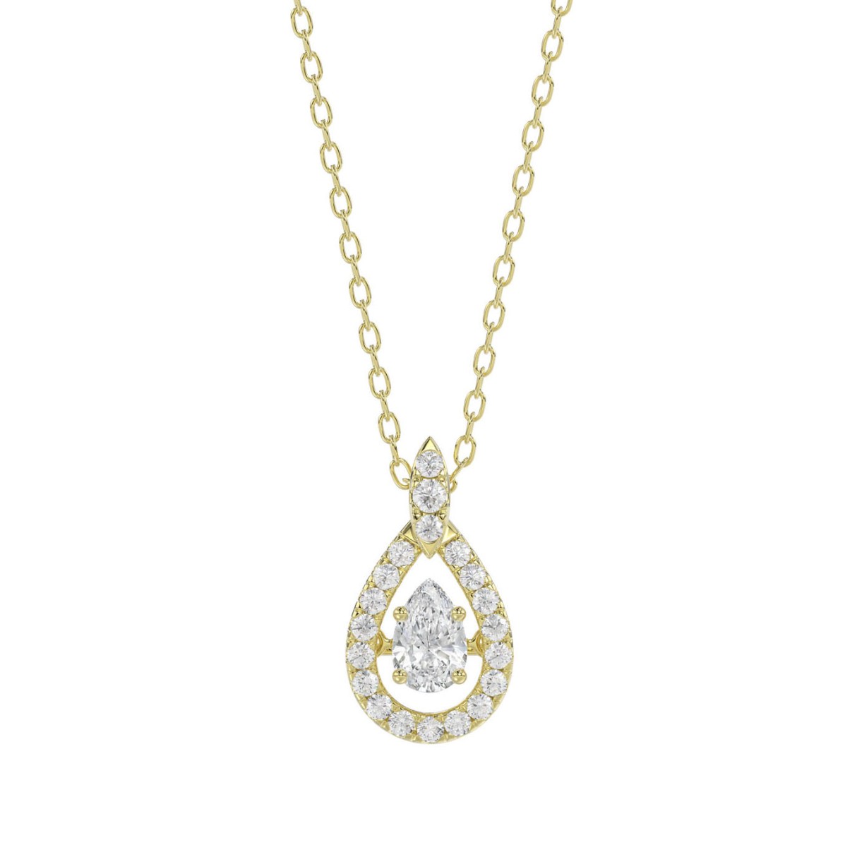 LADIES DANCING DIAMOND PENDANT WITH CHAIN 3/4CT RO...