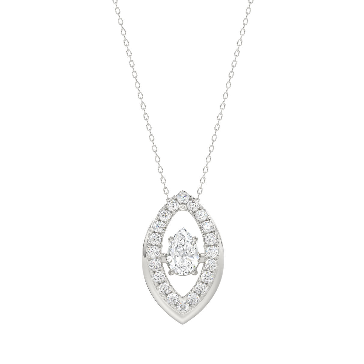 LADIES DANCING DIAMOND PENDANT WITH CHAIN 3/4CT RO...