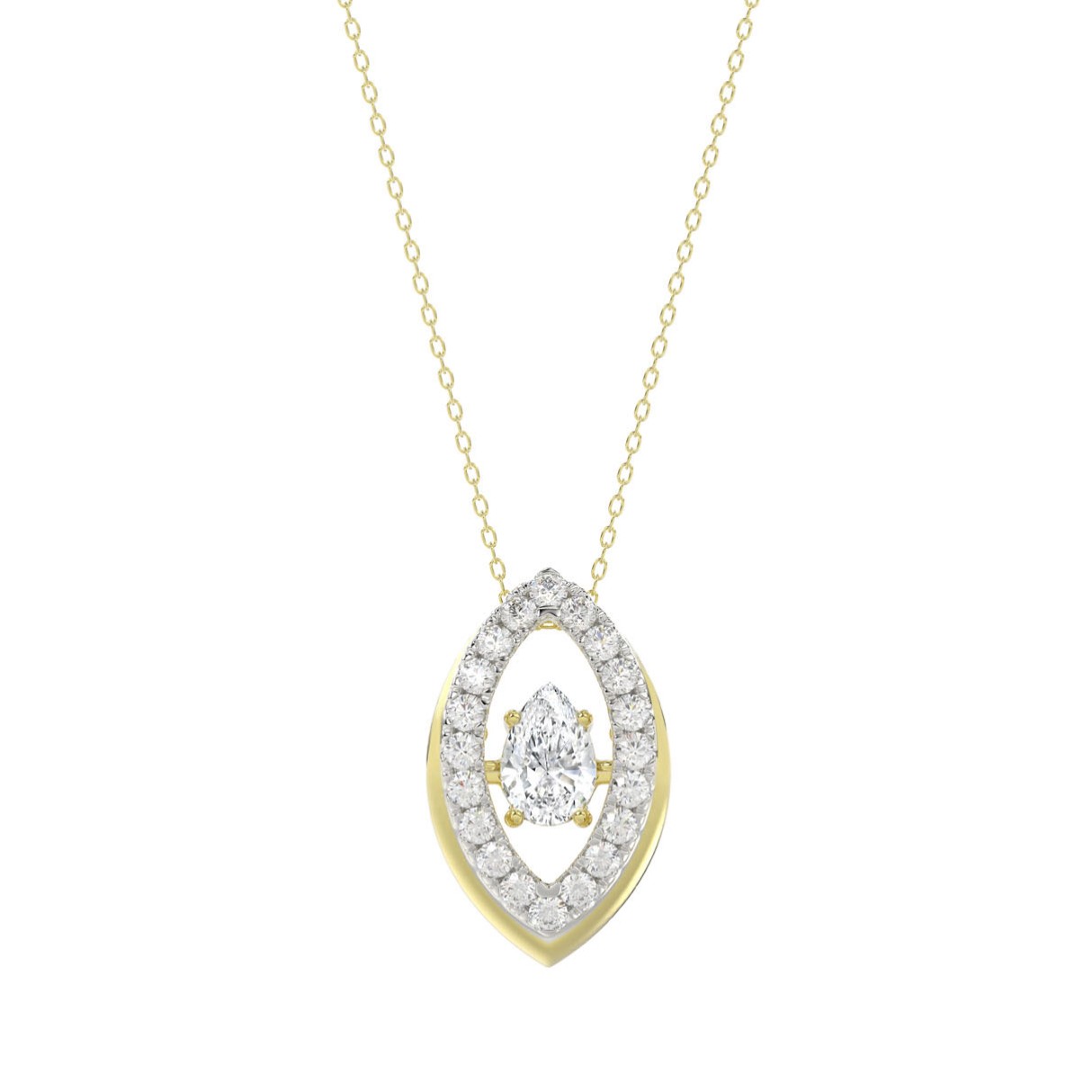 LADIES DANCING DIAMOND PENDANT WITH CHAIN 3/4CT RO...