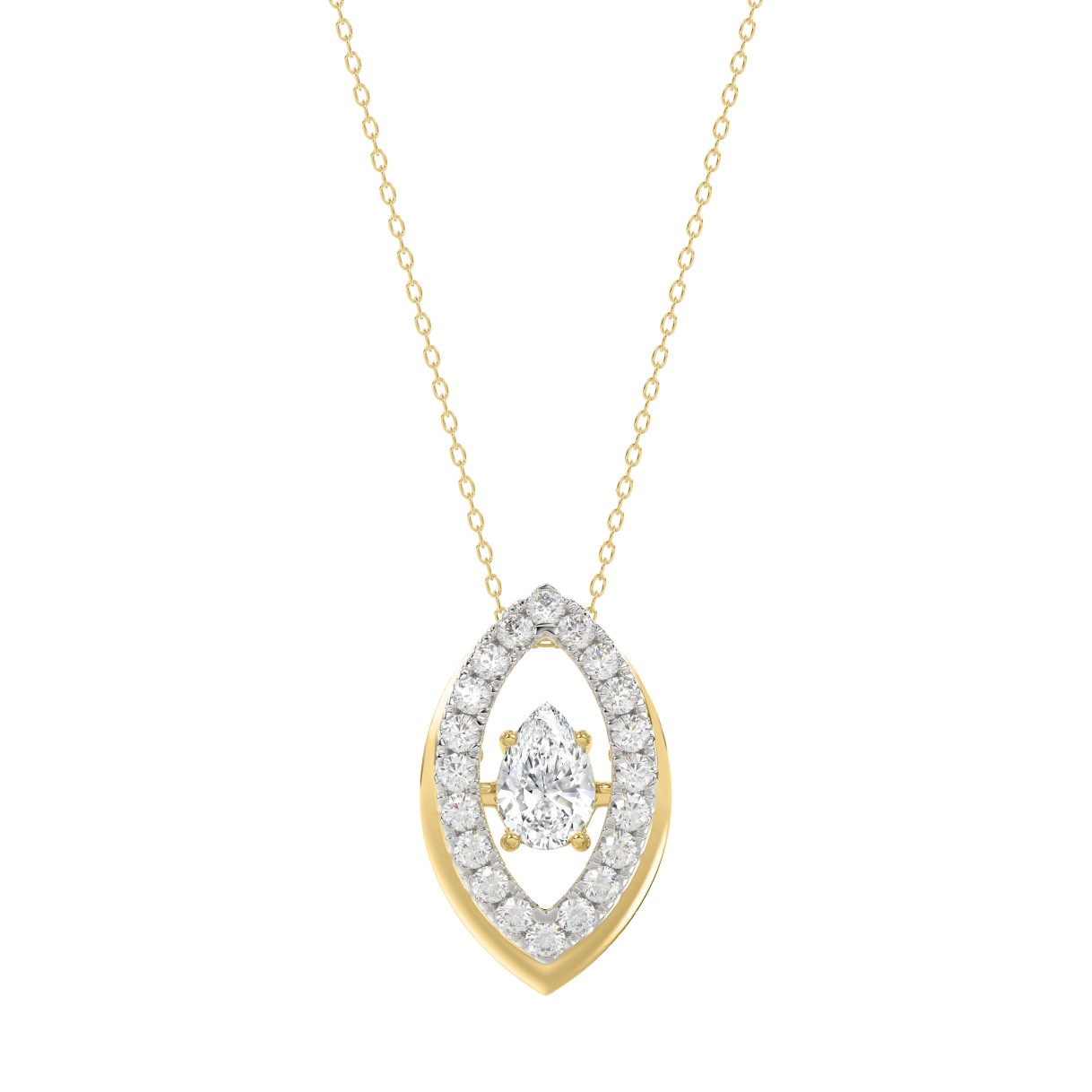 LADIES DANCING DIAMOND PENDANT WITH CHAIN 3/4CT RO...