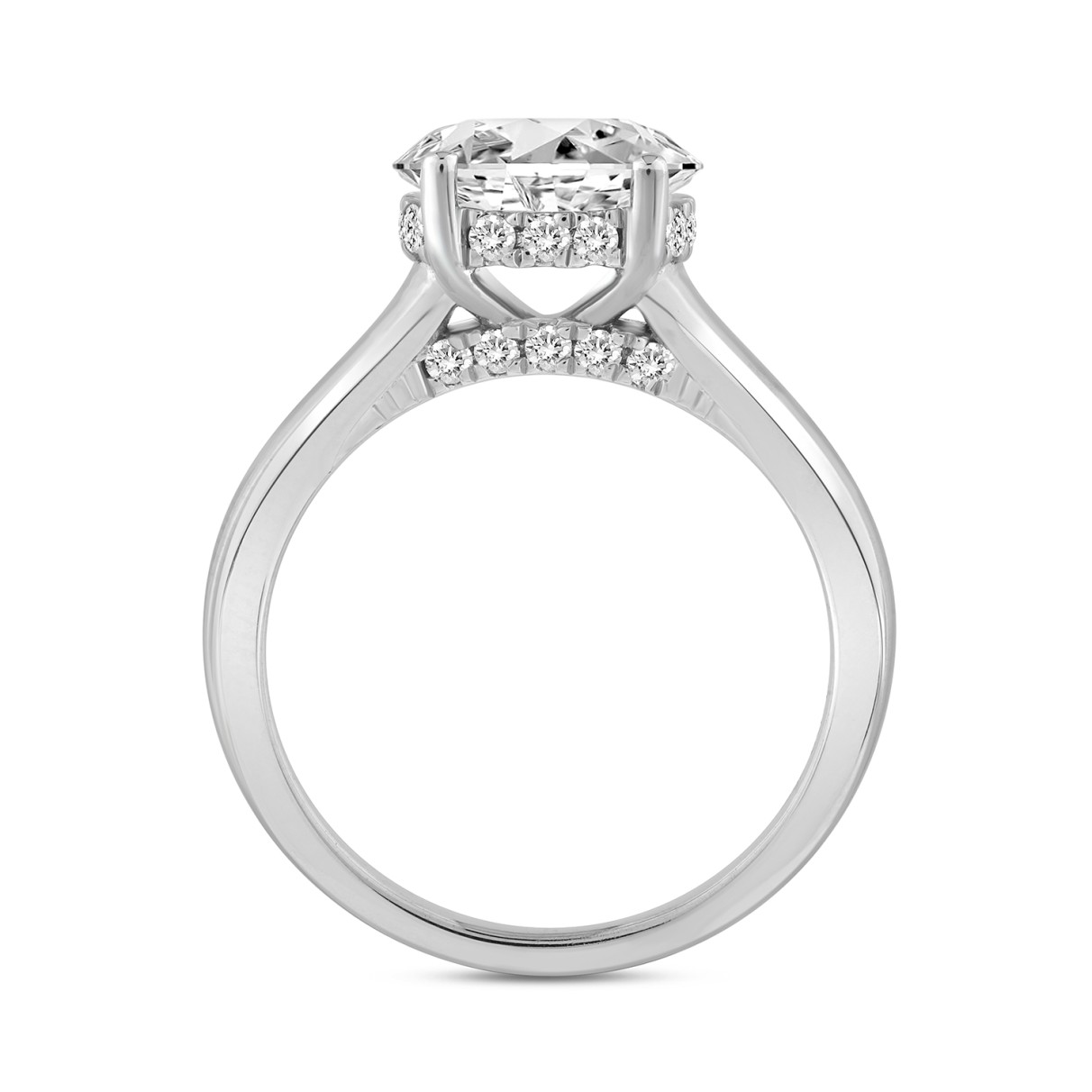 14K WHITE GOLD 1 3/4CT ROUND/OVAL DIAMOND LADIES RING 