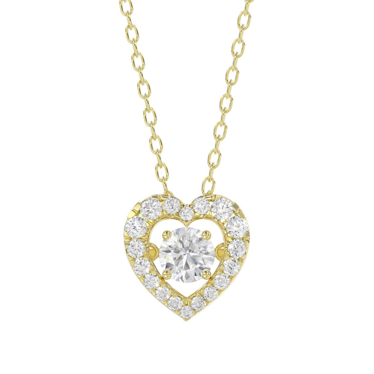 LADIES DANCING DIAMOND PENDANT WITH CHAIN 3/4CT RO...