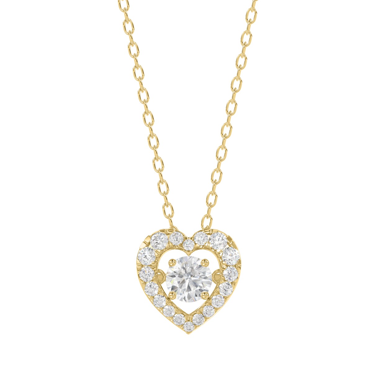 LADIES DANCING DIAMOND PENDANT WITH CHAIN 3/4CT RO...