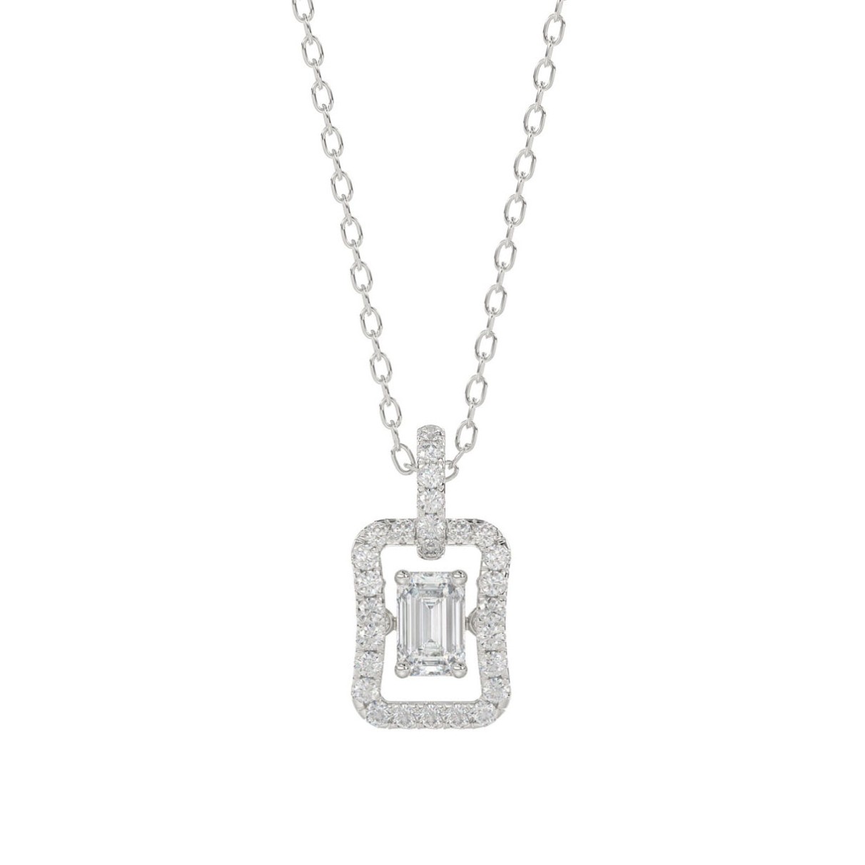 LADIES DANCING DIAMOND PENDANT WITH CHAIN 3/4CT RO...