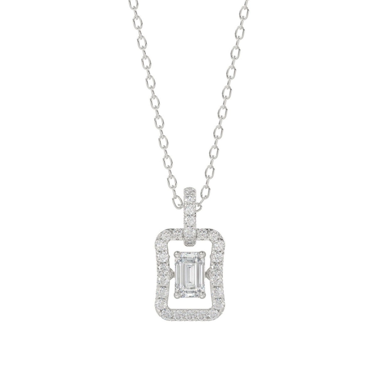 LADIES DANCING DIAMOND PENDANT WITH CHAIN 3/4CT RO...