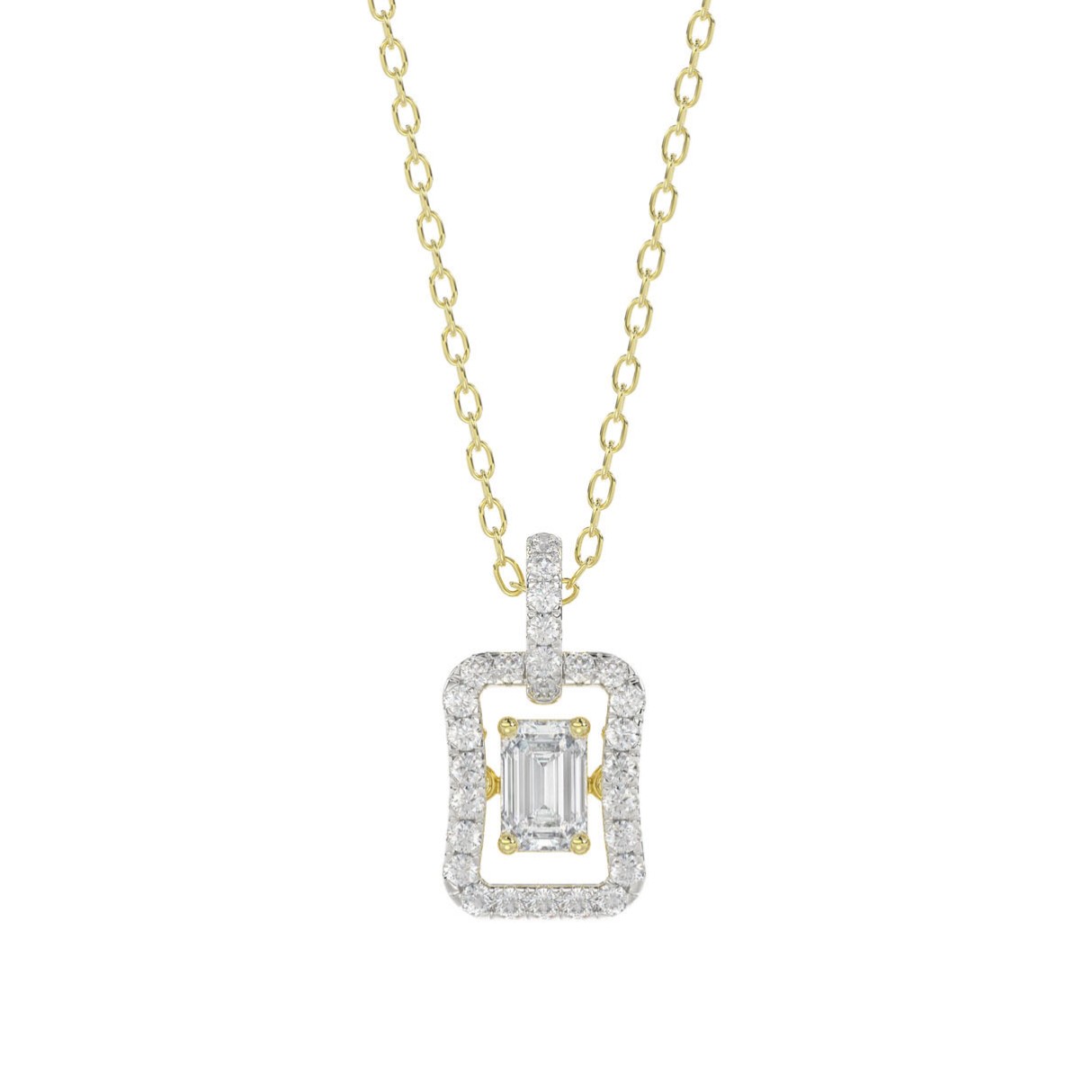 LADIES DANCING DIAMOND PENDANT WITH CHAIN 3/4CT RO...