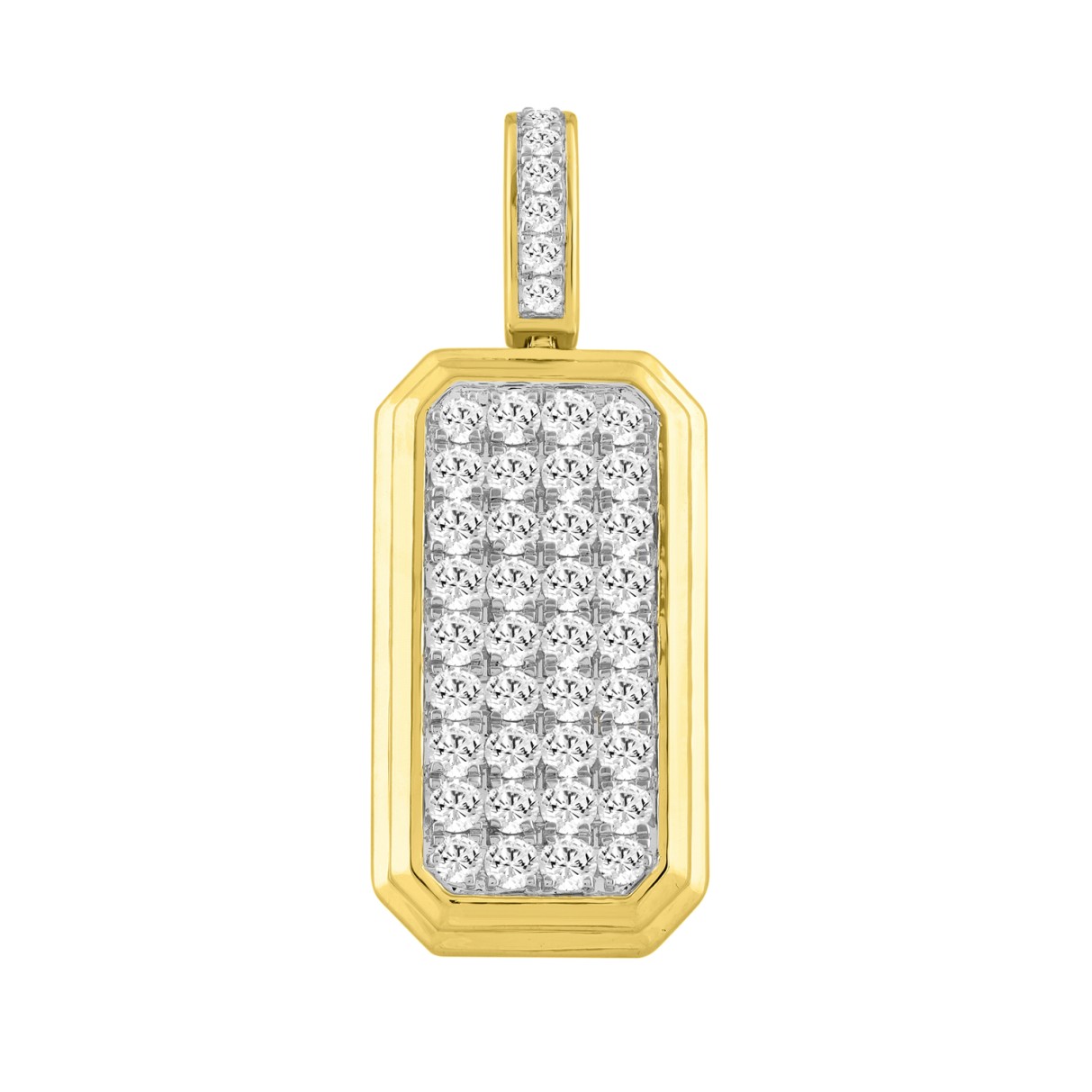 10K YELLOW GOLD 4.00CT ROUND DIAMOND MEN'S CHARM PENDANT