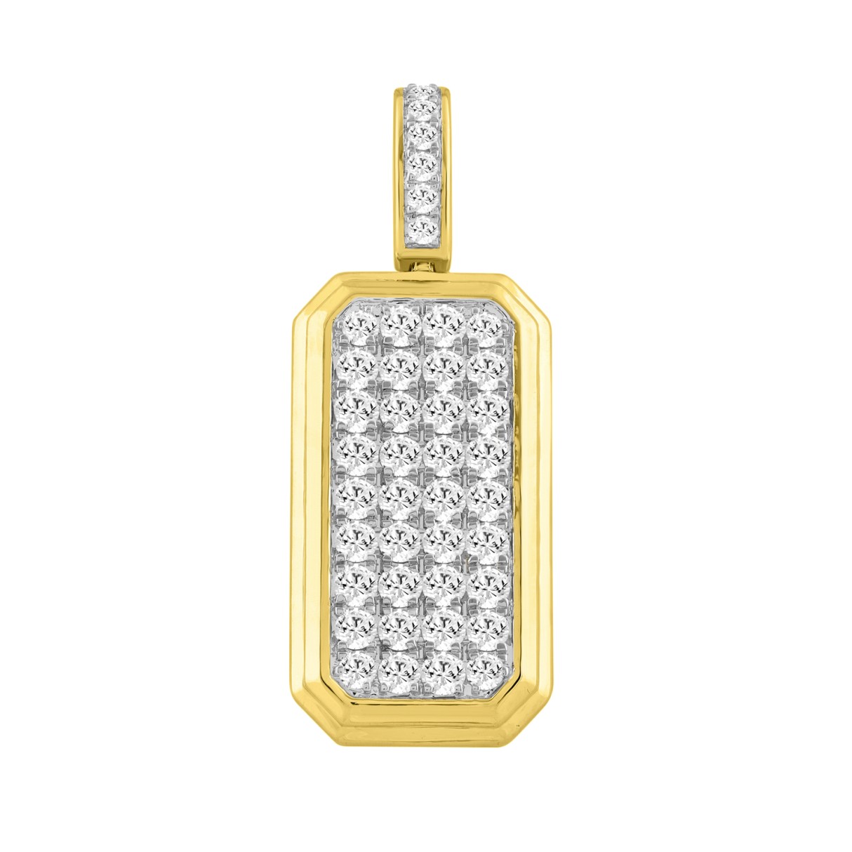 10K YELLOW GOLD 4.00CT ROUND DIAMOND MEN'S CHARM P...