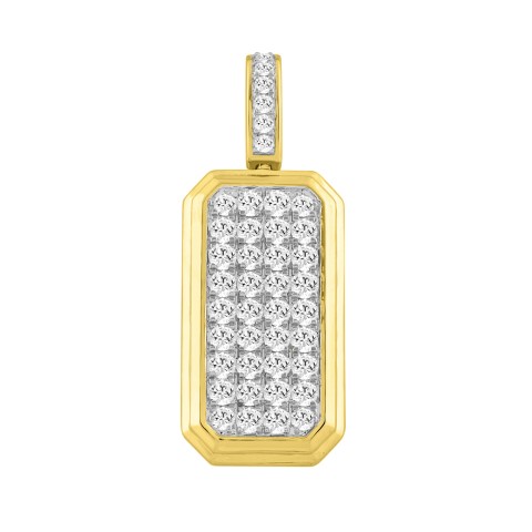 10K YELLOW GOLD 4.00CT ROUND DIAMOND MEN'S CHARM PENDANT