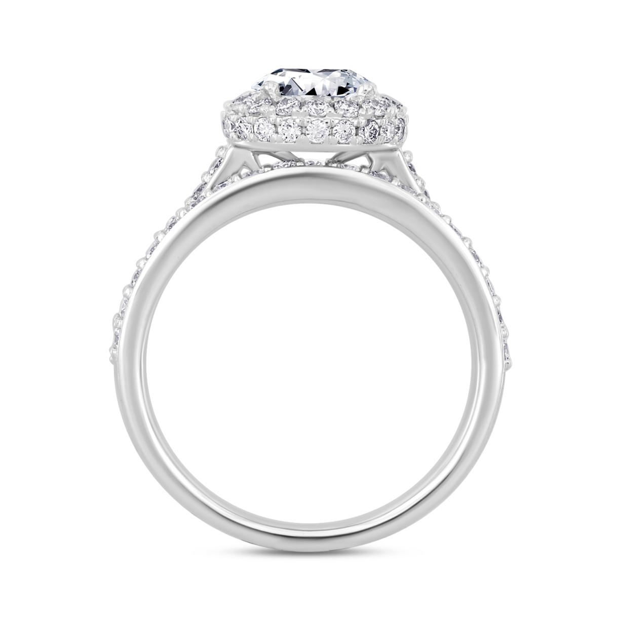 LADIES BRIDAL SET 3CT ROUND DIAMOND 14K WHITE GOLD (CENTER STONE ROUND DIAMOND 2.00CT)