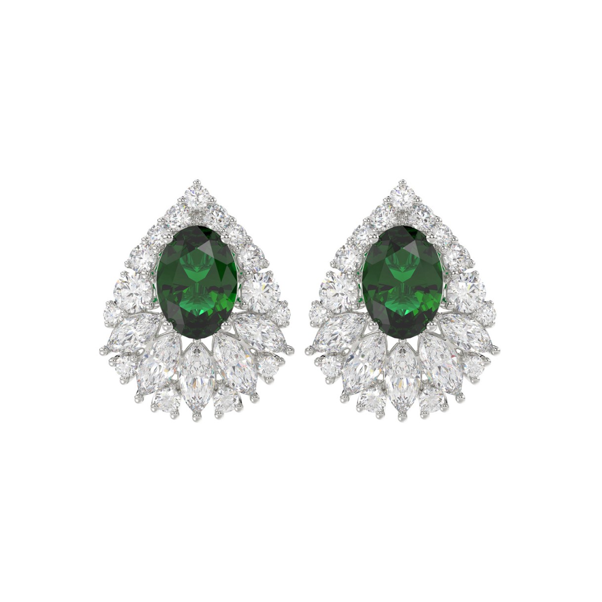 LADIES EARRINGS 4 1/2CT ROUND/MARQUISE/OVAL DIAMON...