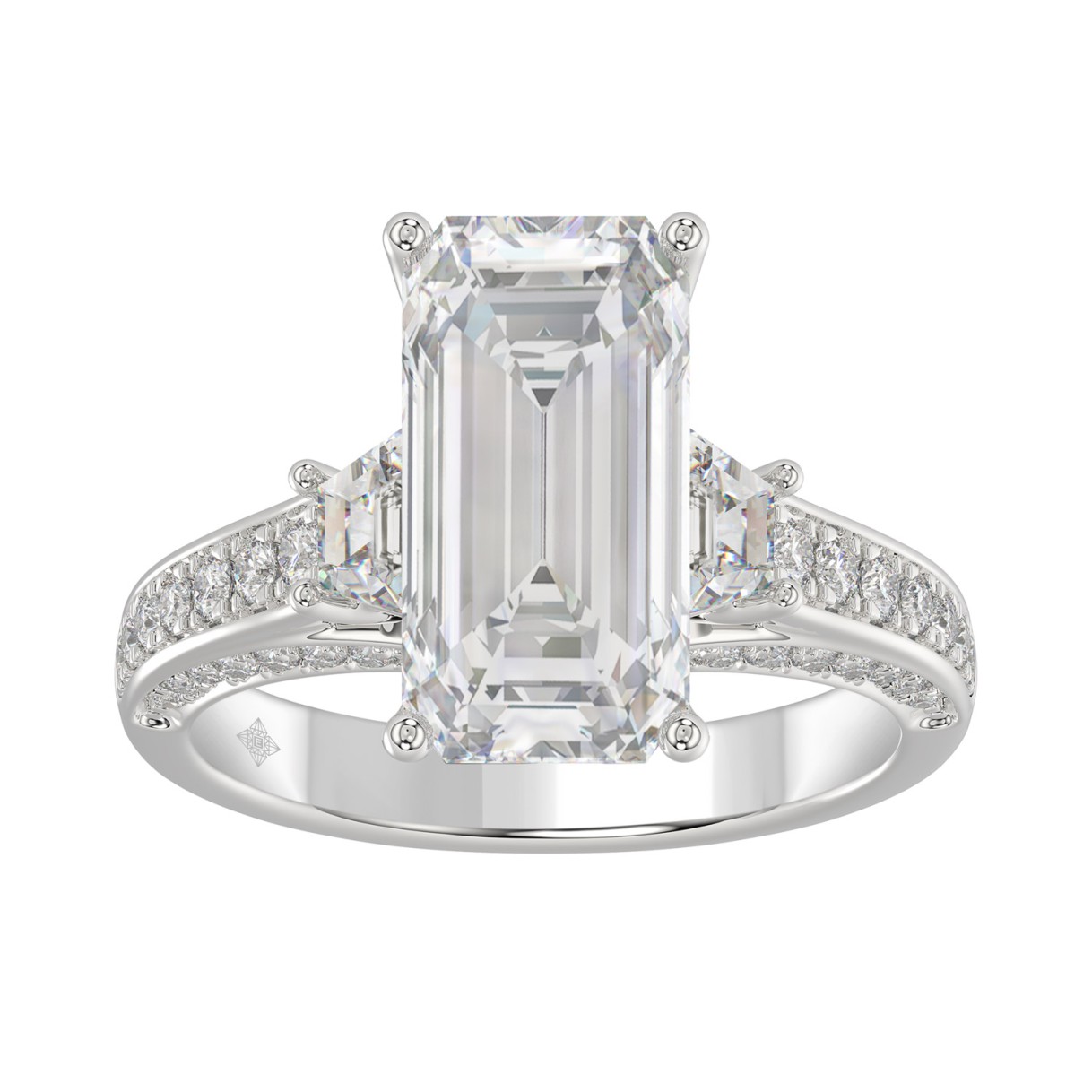 Luxury 14K White Gold Ladies Diamond Ring 4.00CT R...