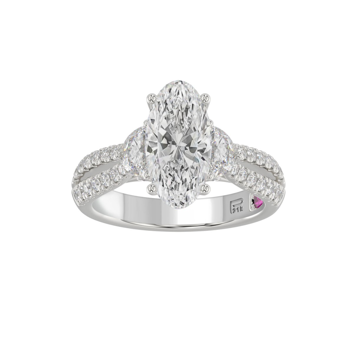 LADIES RING 3.00CT ROUND/OVAL/HALF MOON/BAGUETTE D...