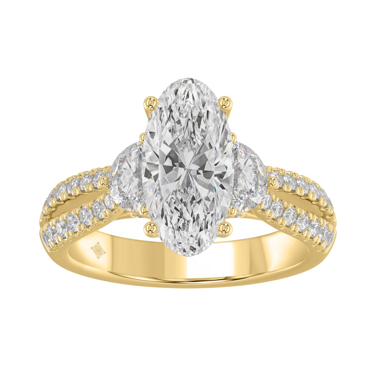 Ladies 14K Yellow Gold ladies Ring Featuring Round...