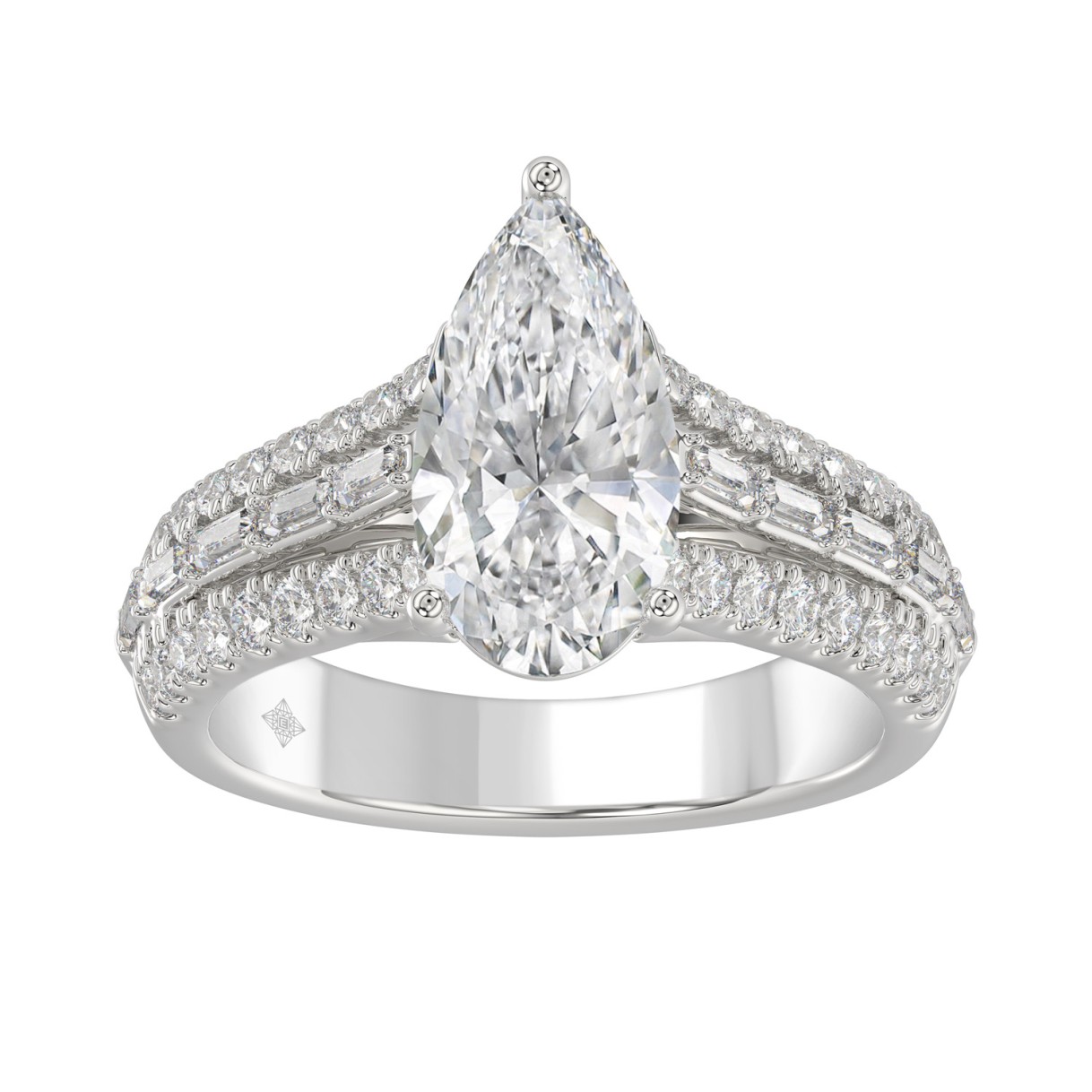 Luxury 14K White Gold Ladies Diamond Ring 2 3/4CT ...
