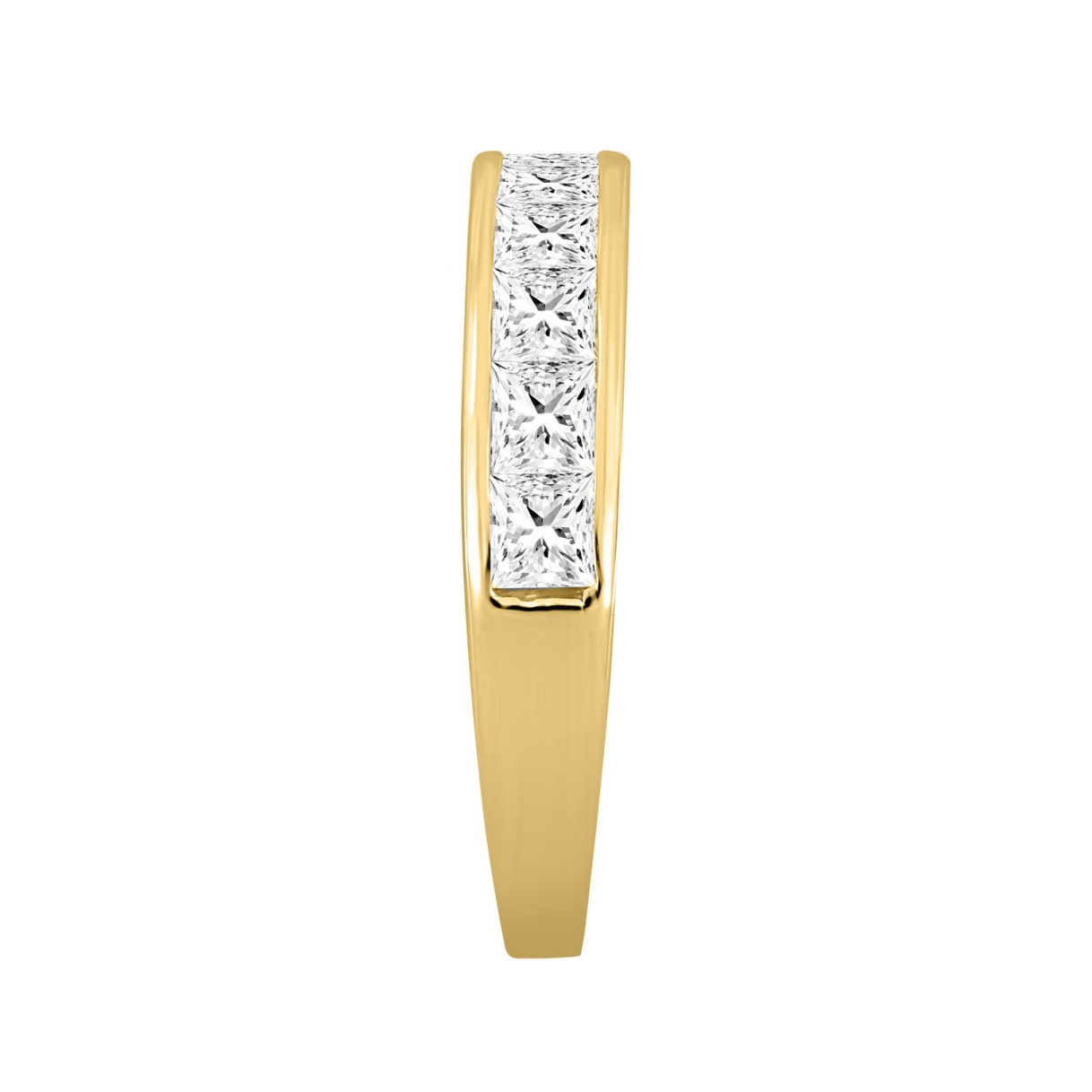 Elegance Ladies Wedding Band 1 1/2CT Princess Diamond 14k Yellow gold (Color F-G -Clarity VS1/VS2)