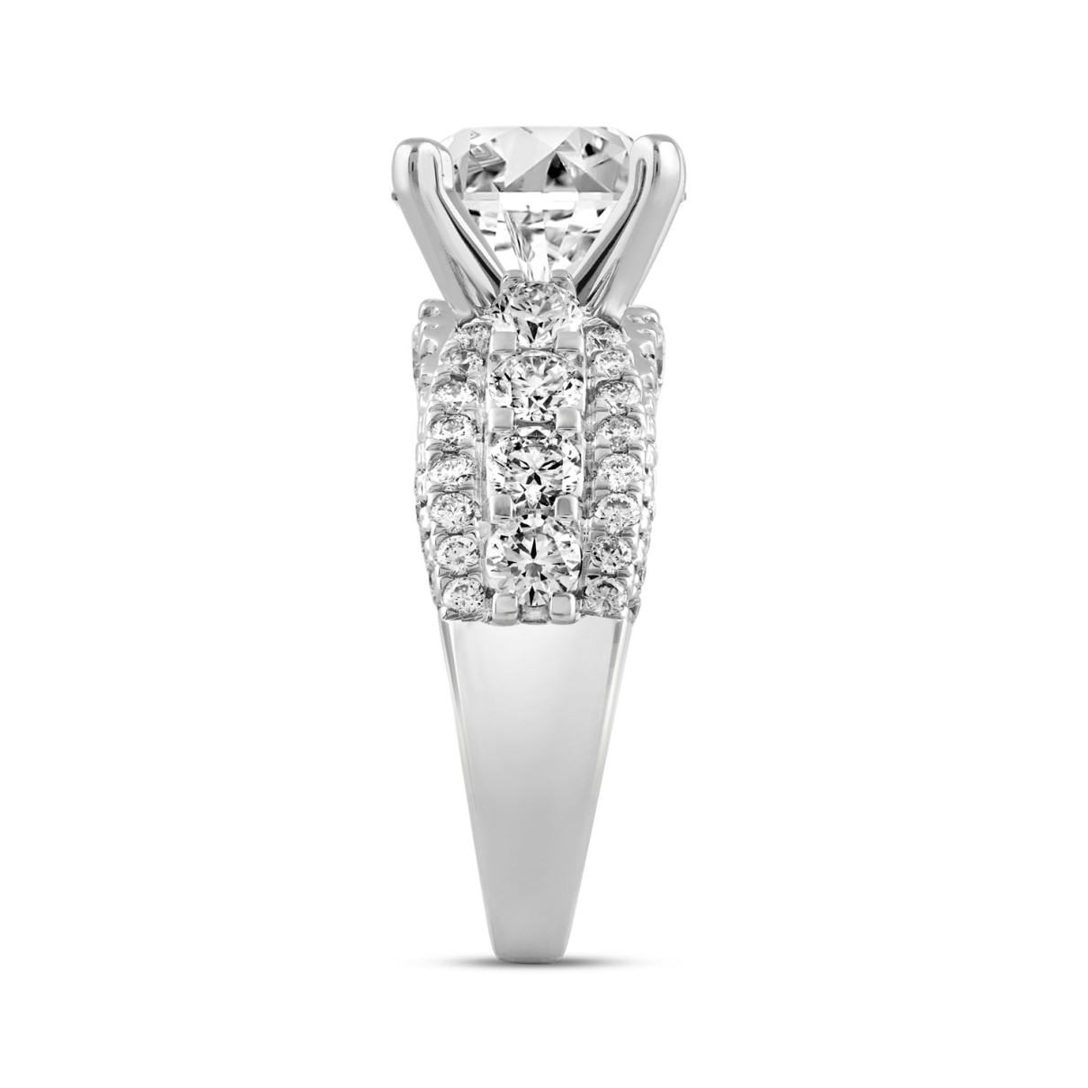 LADIES BRIDAL SET 7.25CT ROUND/OVAL DIAMOND 14K WHITE GOLD (CENTER STONE OVAL DIAMOND 5.00CT)