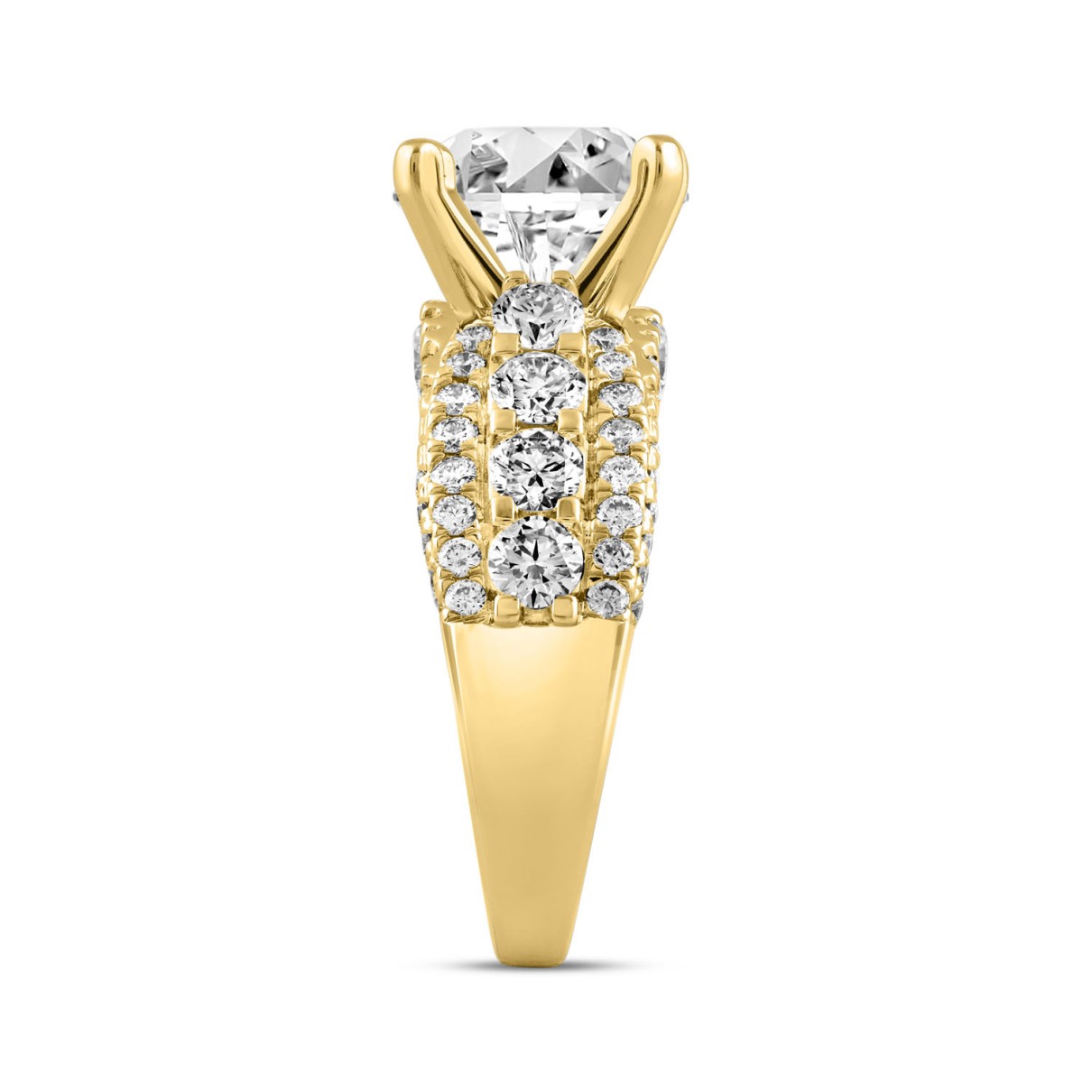 LADIES BRIDAL SET 7.25CT ROUND/OVAL DIAMOND 14K YELLOW GOLD (CENTER STONE OVAL DIAMOND 5.00CT)