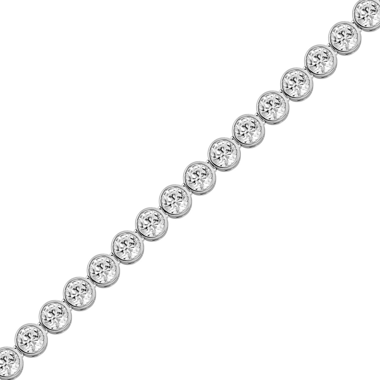 LADIES BRACELET 5.00CT ROUND DIAMOND 14K WHITE GOLD 