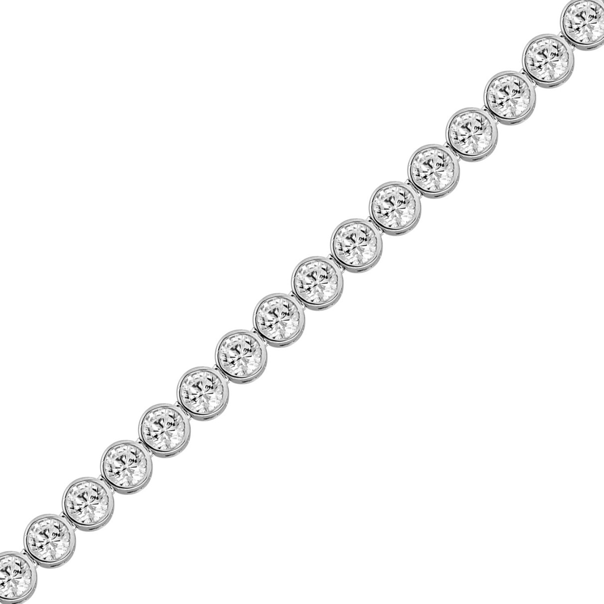 LADIES BRACELET 5.00CT ROUND DIAMOND 14K WHITE GOLD 