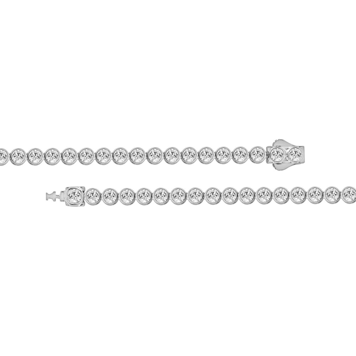 LADIES BRACELET 5.00CT ROUND DIAMOND 14K WHITE GOLD 