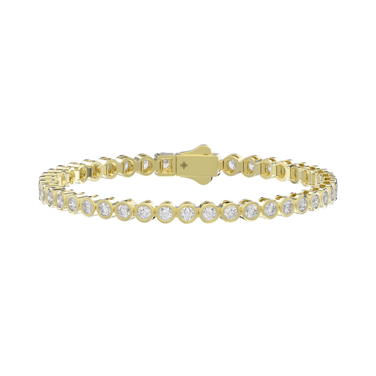 LADIES BRACELET 5.00CT ROUND DIAMOND 14K YELLOW GO...