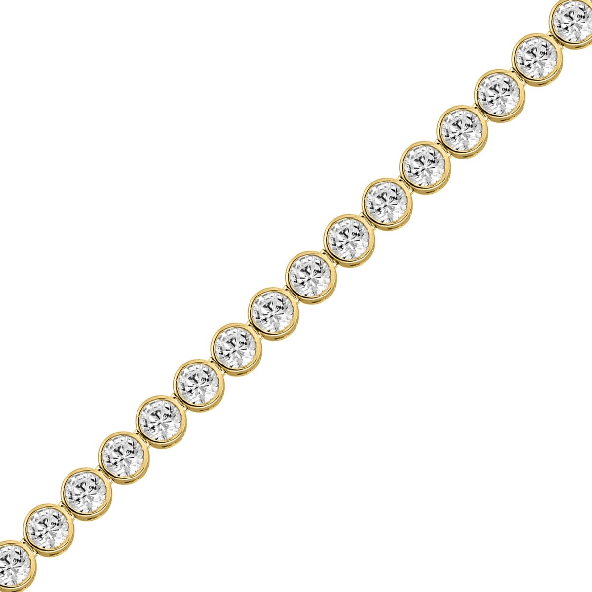 LADIES BRACELET 5.00CT ROUND DIAMOND 14K YELLOW GOLD 