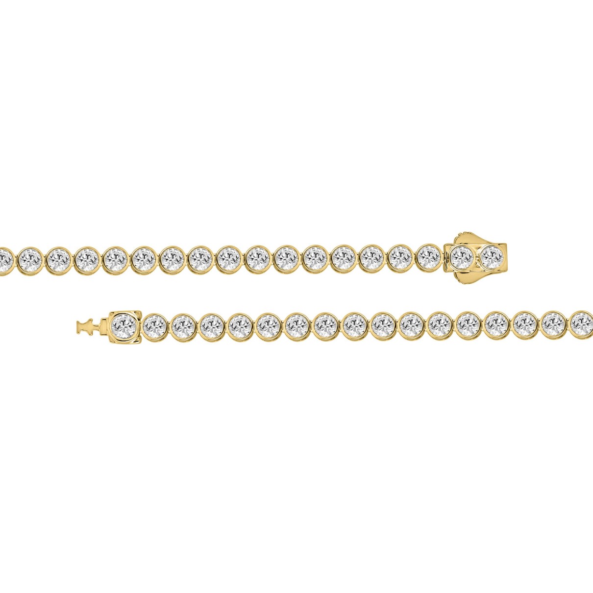 LADIES BRACELET 5.00CT ROUND DIAMOND 14K YELLOW GOLD 