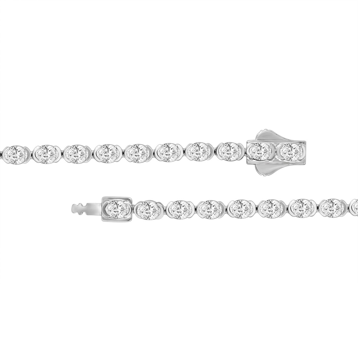 LADIES BRACELET 5.00CT OVAL DIAMOND 14K WHITE GOLD 