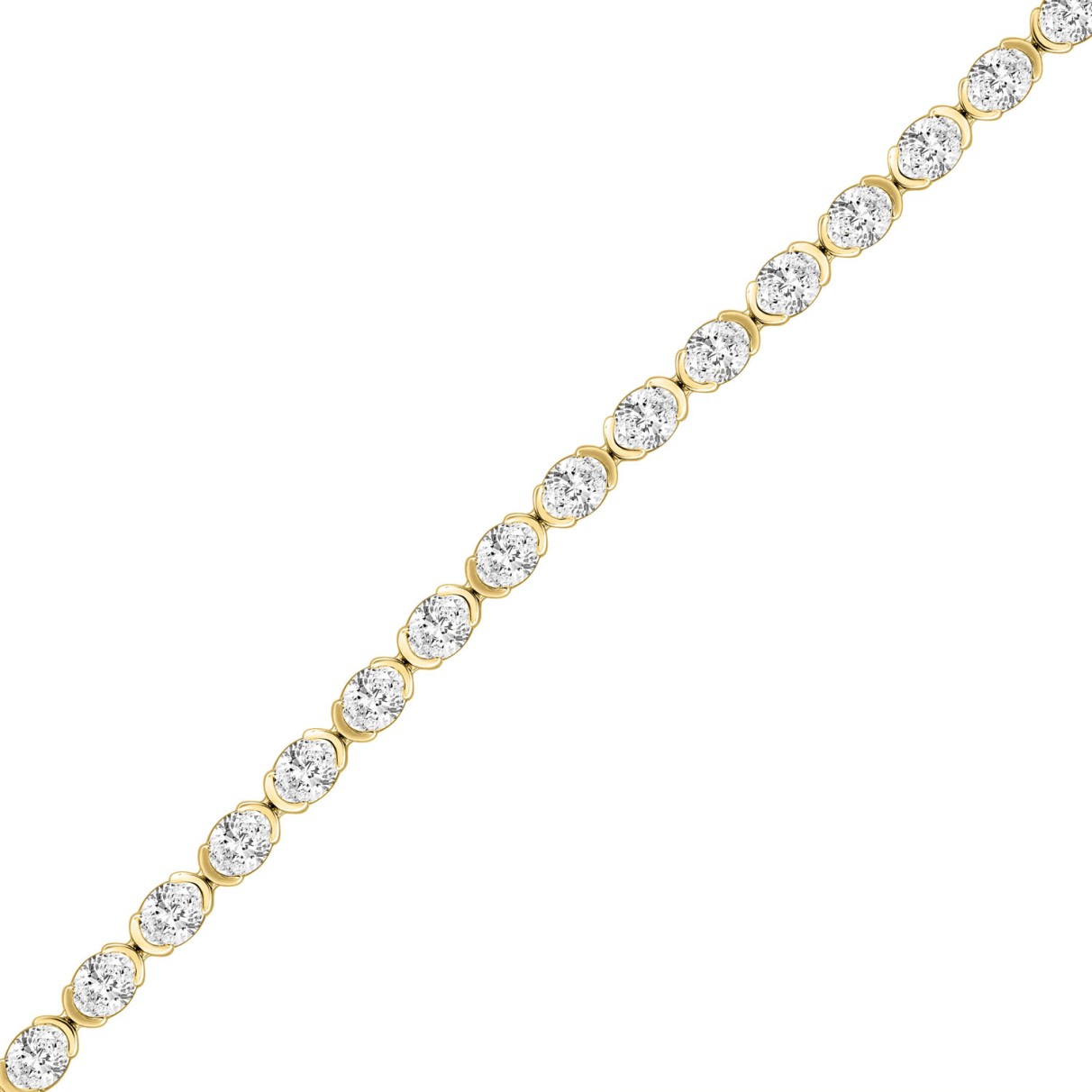 LADIES BRACELET 5.00CT OVAL DIAMOND 14K YELLOW GOLD 