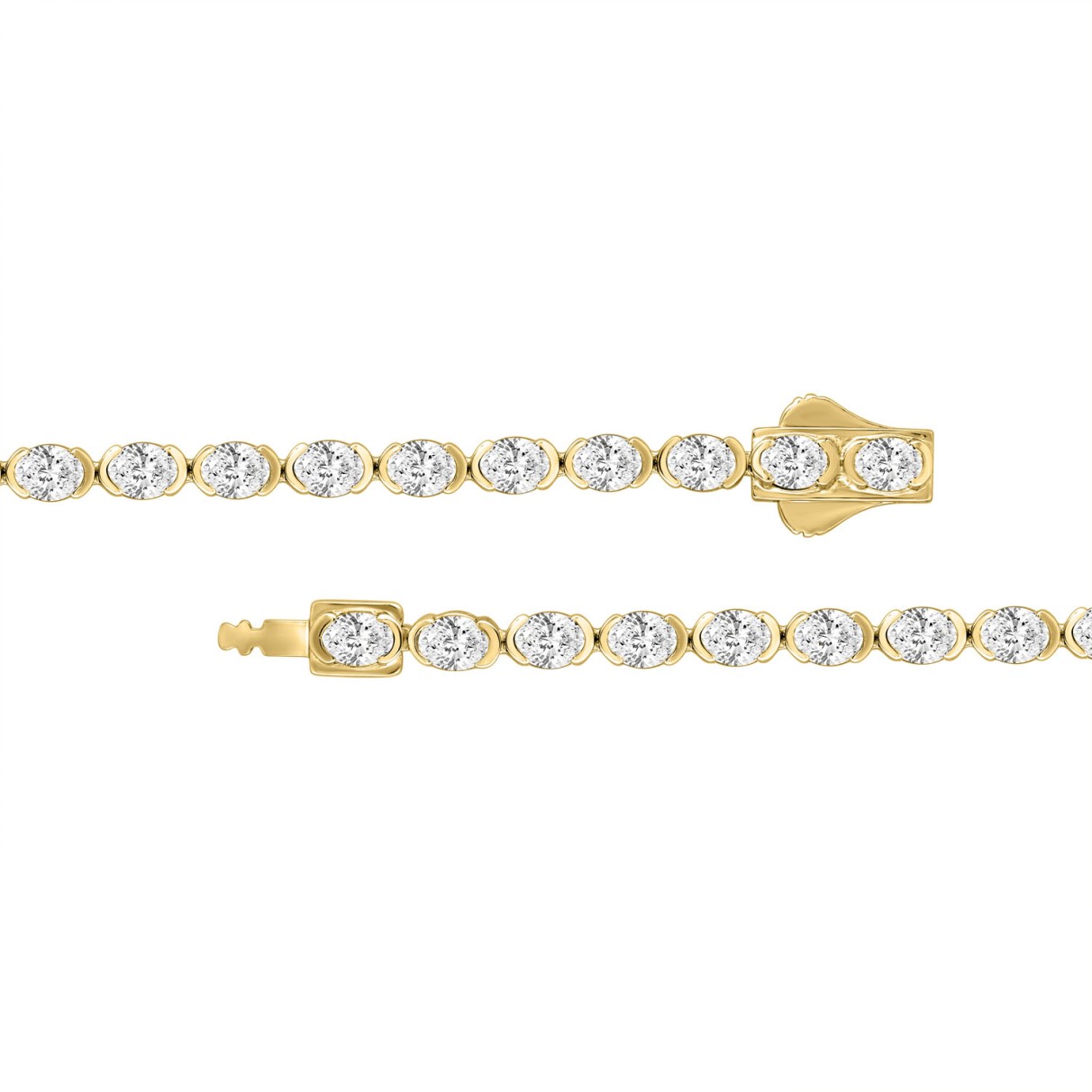 LADIES BRACELET 5.00CT OVAL DIAMOND 14K YELLOW GOLD 