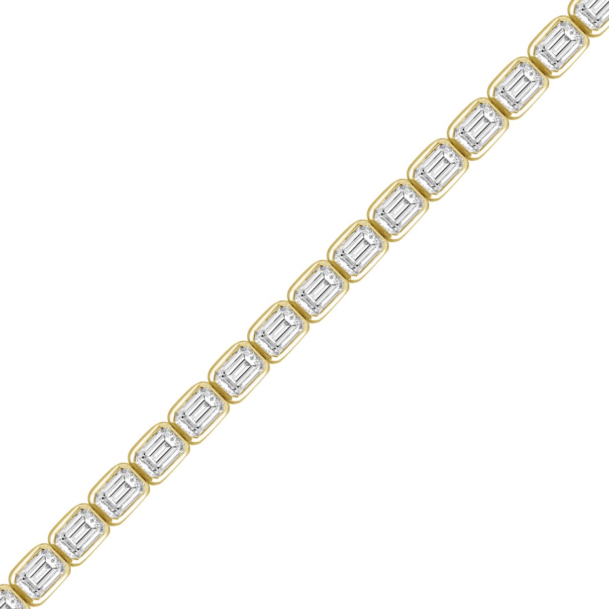 LADIES BRACELET 5.00CT EMERALD DIAMOND 14K YELLOW GOLD 